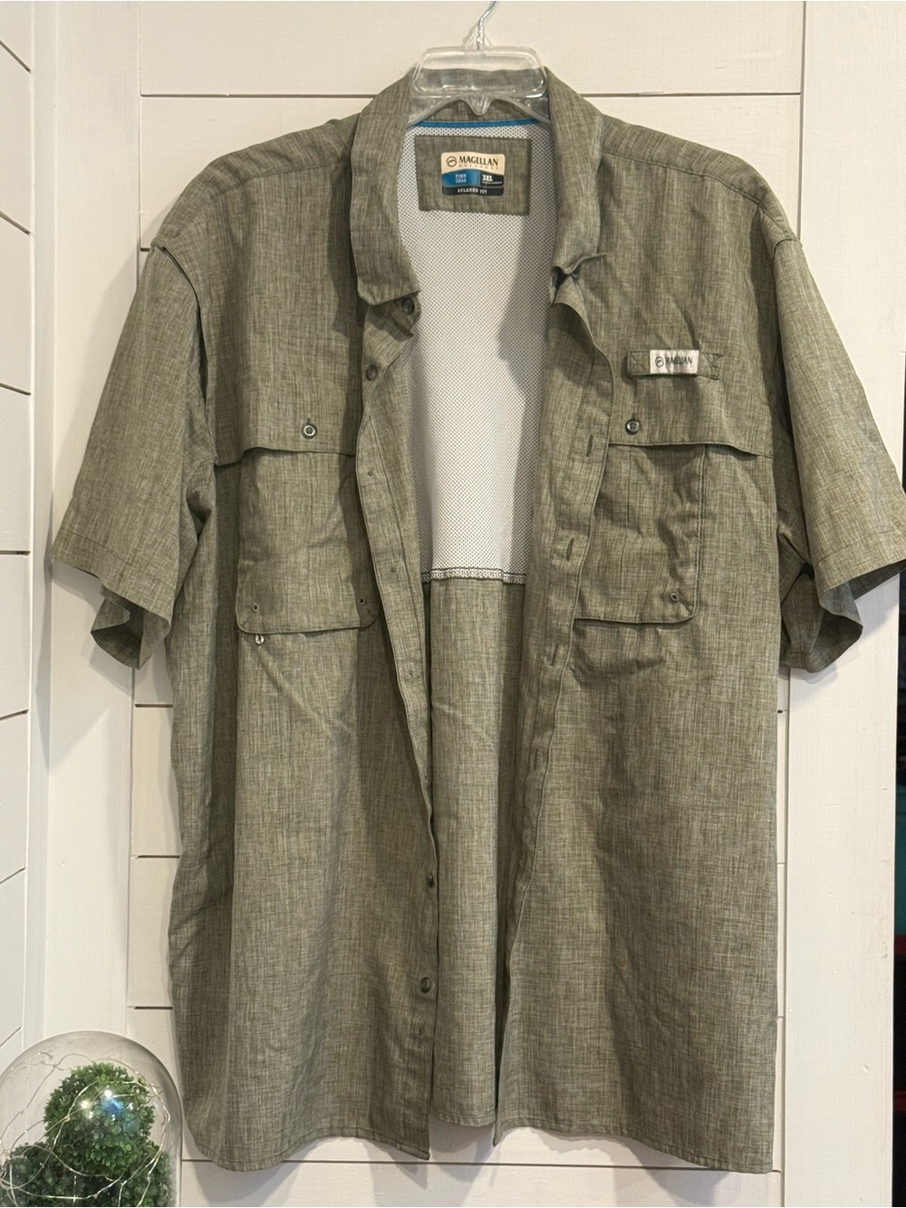 Magellan Relaxed Fit Fish Gear Button Up
